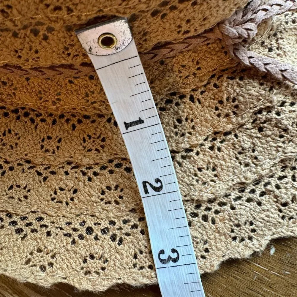 C.C Exclusives Beige Straw Sun Hat Wide Brim Braided Women's One Size